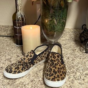 Cheetah Calf Hair slip-on Flat form Sneakers